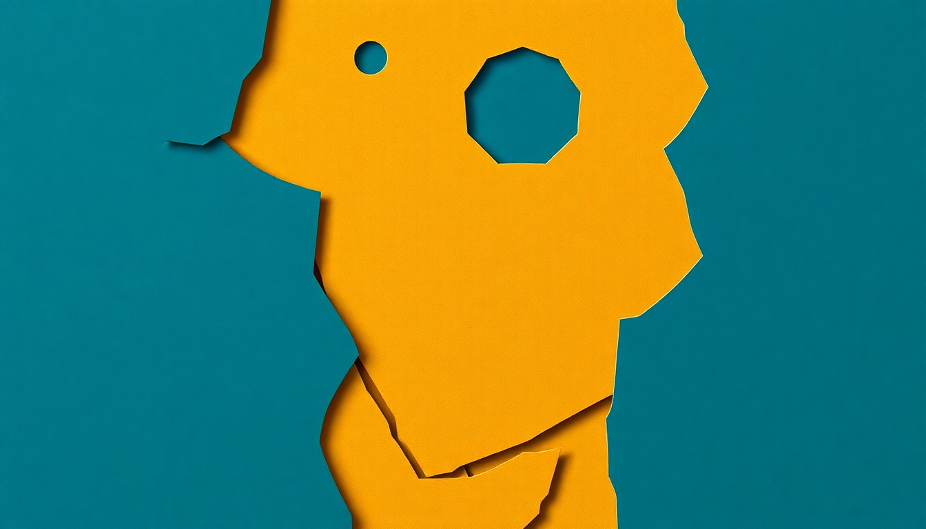 An abstract, minimalist illustration featuring sharp, angular shapes in deep blue, gold, and brown, conveying the diverse spiritual and artistic traditions explored in Apollo's Fire's 'O Jerusalem!' concert.