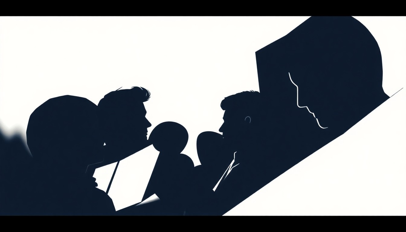 An abstract, minimalist illustration featuring bold, jagged shapes in red and white, conceptually representing the energy and creativity of a literary event featuring diverse authors.