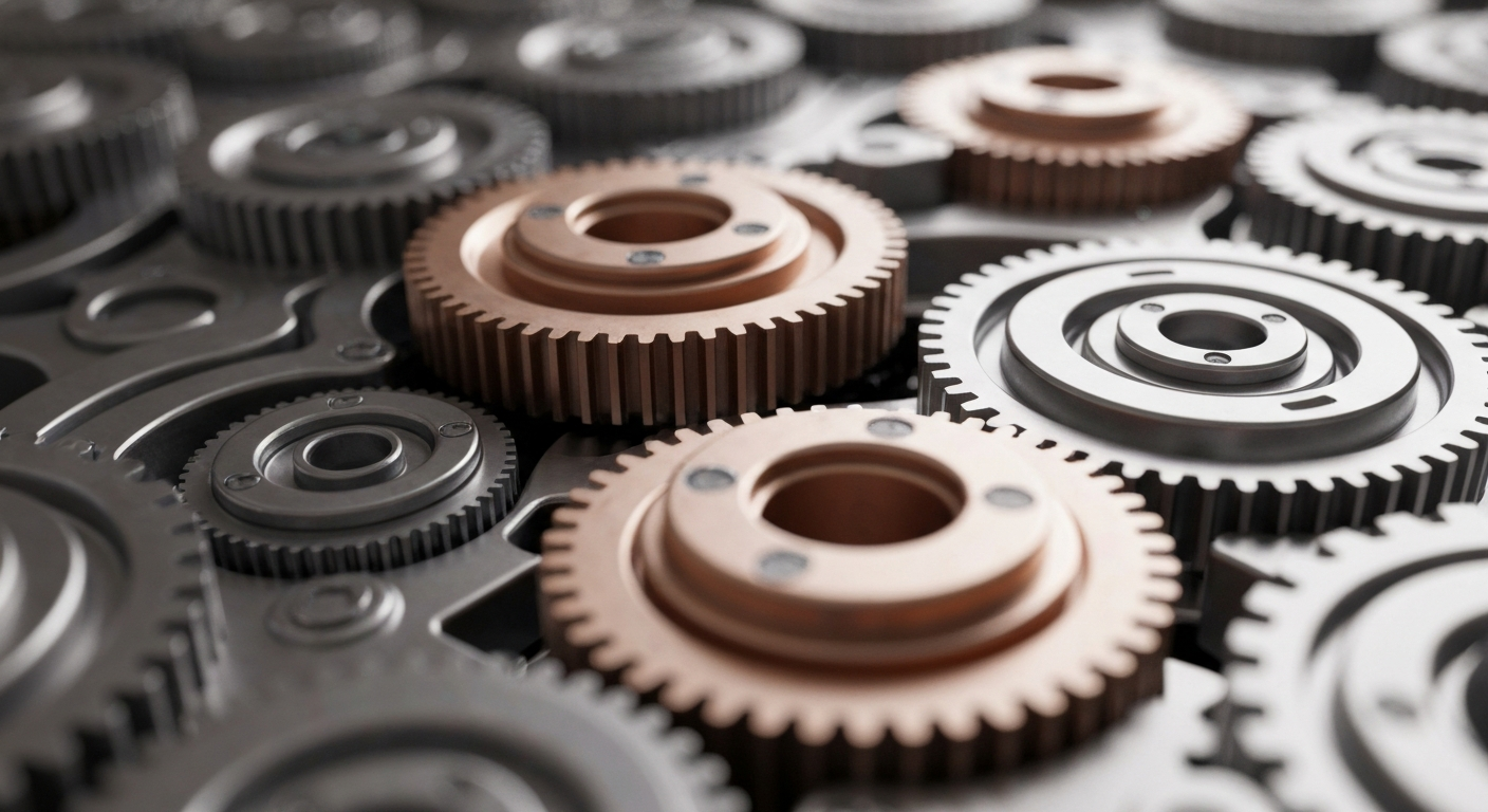 A close-up, cinematic view of the intricate gears and mechanisms of a high-tech financial trading platform, representing the complex infrastructure that powers the modern cryptocurrency exchange. Muted tones of steel, copper, and chrome dominate the frame, conveying a sense of industrial strength and institutional solidity.