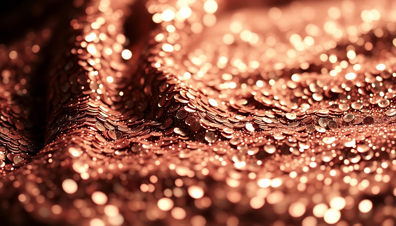 An extreme close-up photograph of shimmering, sequined fabric under dramatic studio lighting, capturing the luxurious aesthetic of reality television celebrity culture.