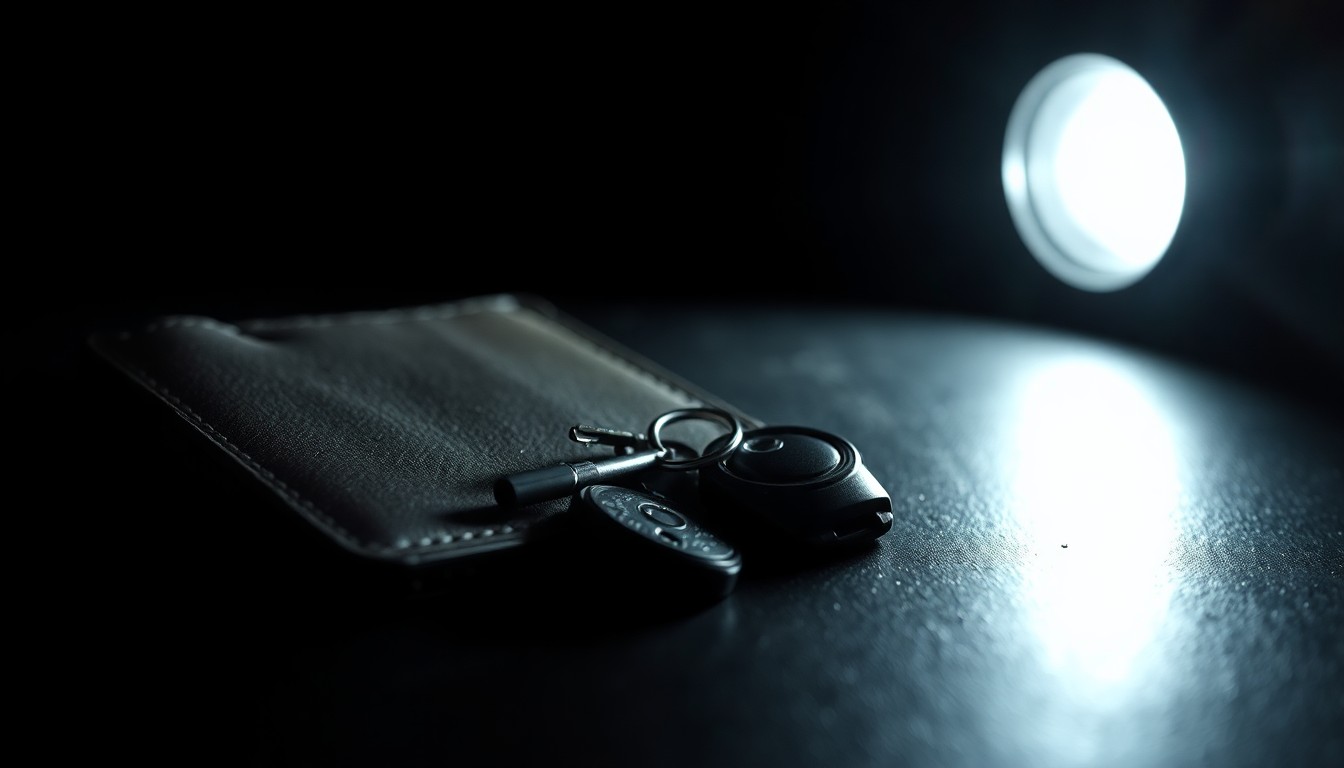 An extreme close-up photograph of a cracked cell phone screen reflecting a faint light, conceptually illustrating the mystery surrounding the disappearance and death of the airline worker.