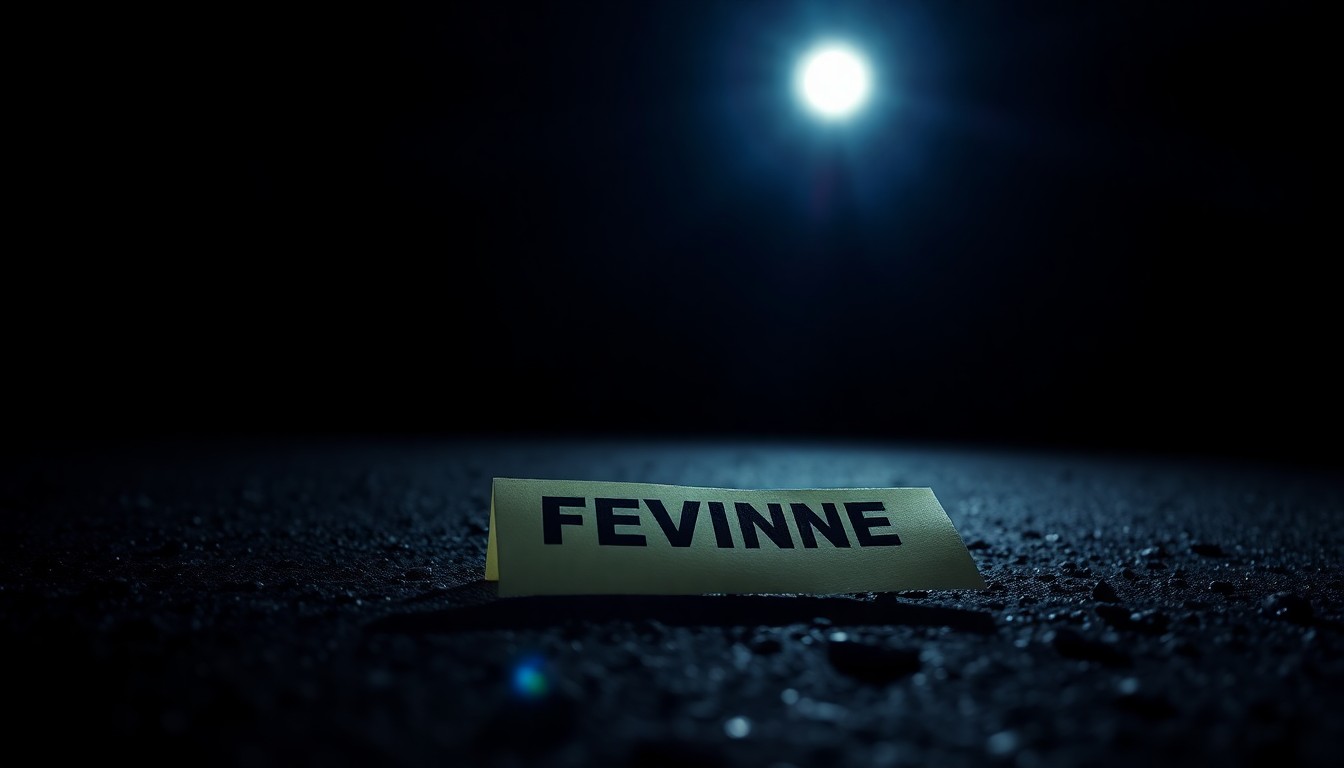 An extreme close-up photograph of a police evidence marker on the ground, capturing the stark, gritty, and investigative mood of the security alert in North Belfast.