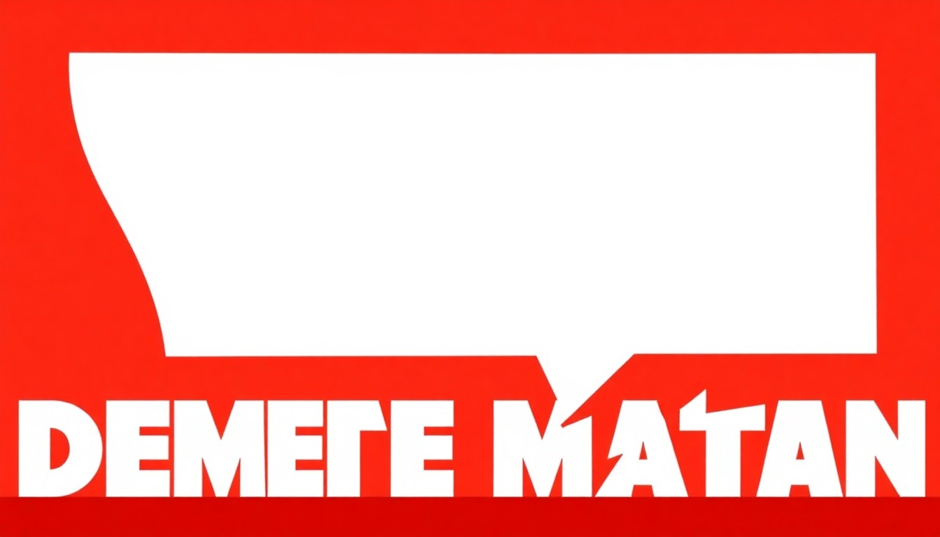 A striking abstract composition of bold, jagged geometric shapes in red and white, conceptually representing the unconventional comedic style of Demetri Martin.