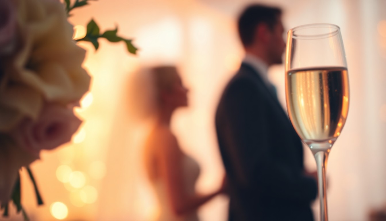 An extremely abstracted, out-of-focus photograph in soft, warm tones depicting a blurred wedding scene, conceptually representing the personalized and stress-free planning experience delivered by Well-Dressed Events.