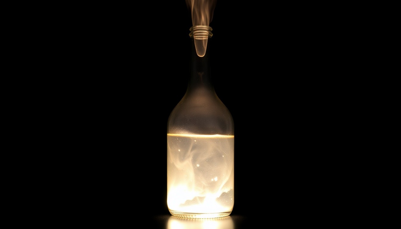 An extreme close-up photograph of a Molotov cocktail against a pitch-black background, lit by a harsh camera flash, conceptually representing the violent crime and terrorism charges against Salah Sarsour.