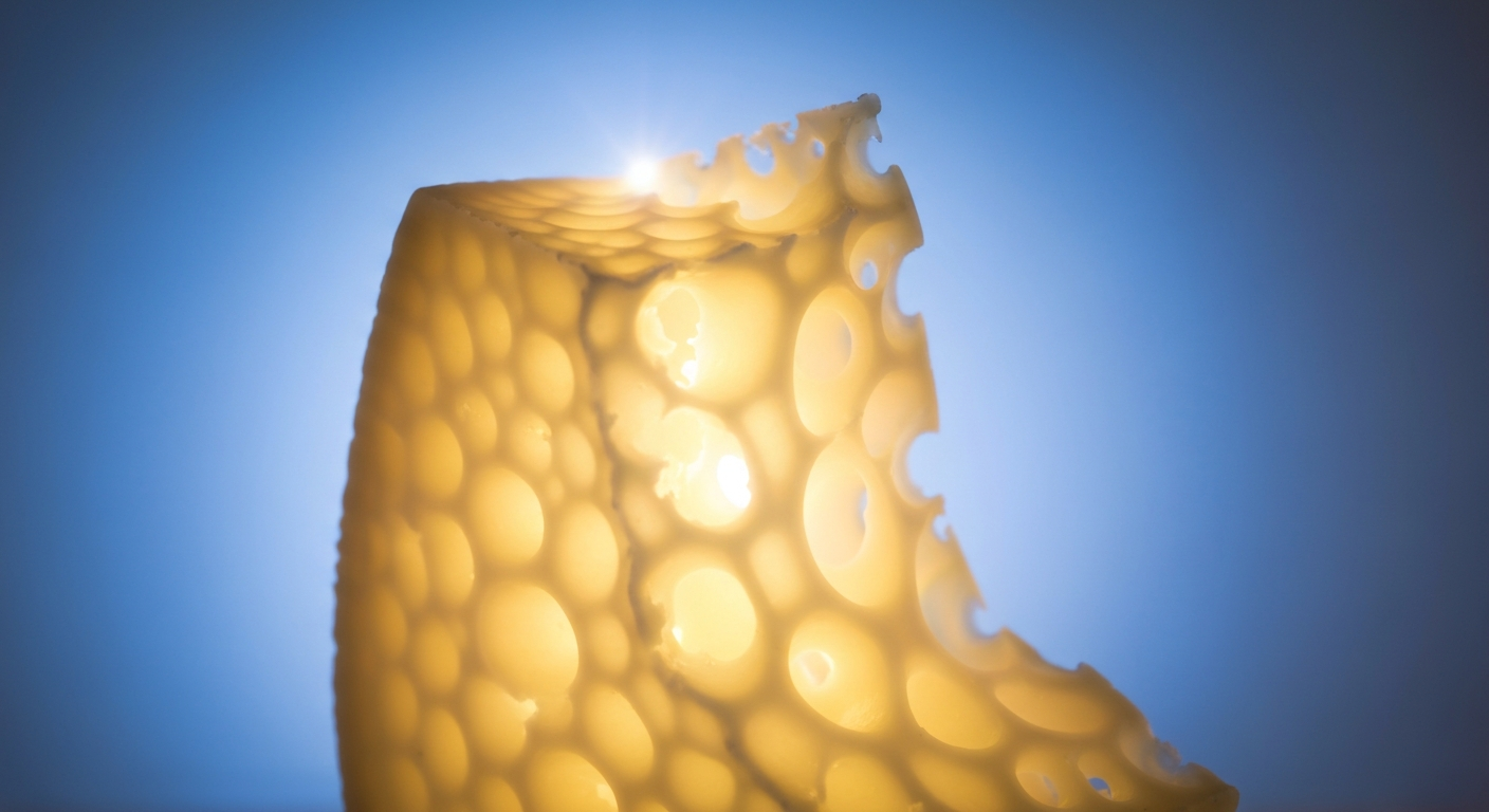 A ghostly, translucent X-ray image of a wedge of cheddar cheese, its internal structure glowing against a dark background, conceptually illustrating the unseen risks of raw dairy products.