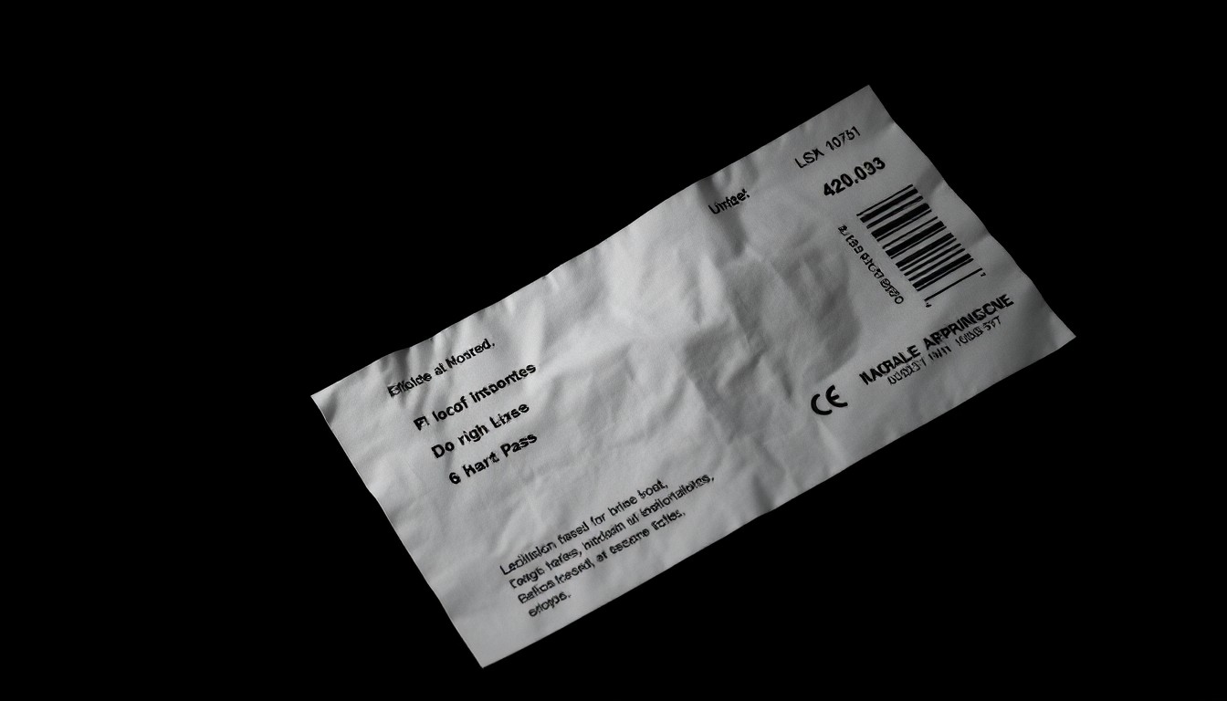 An extreme close-up photograph of a crumpled airplane boarding pass with a faint barcode, lit by a harsh camera flash against a pitch-black background, conceptually illustrating the impact of a false bomb threat on air travel.