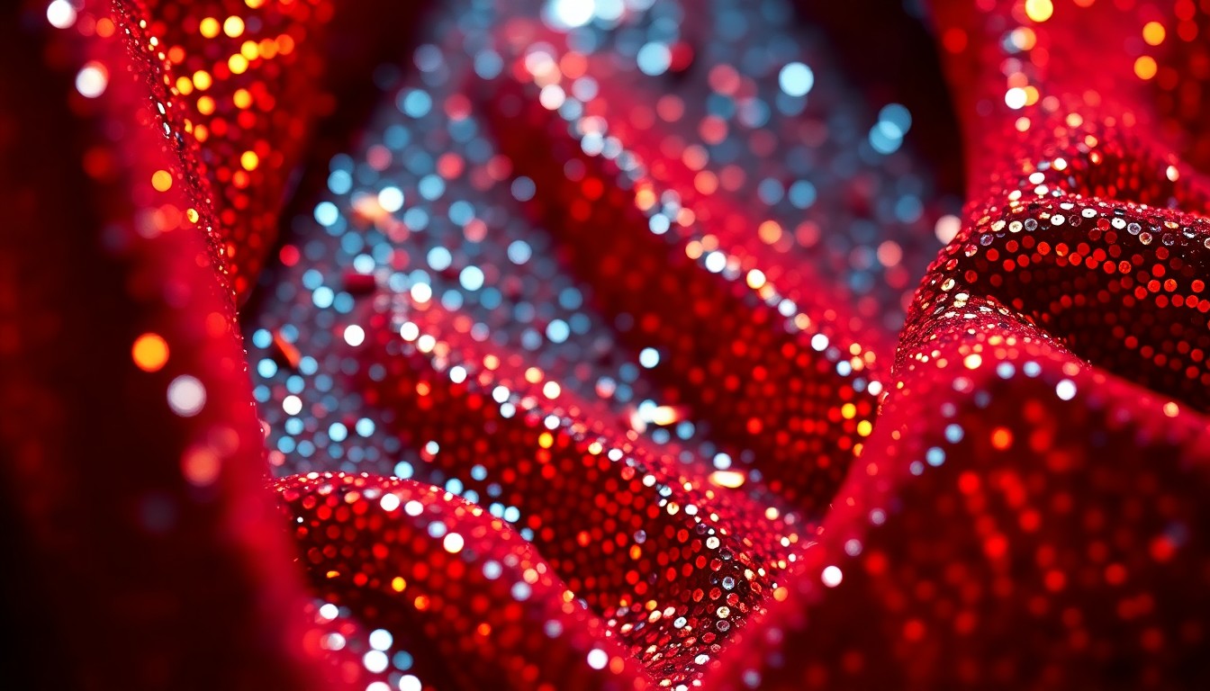 An extreme close-up of shimmering, reflective sequins and glittering shards of glass, conceptually representing the glamour and energy of Jack White's musical comeback.