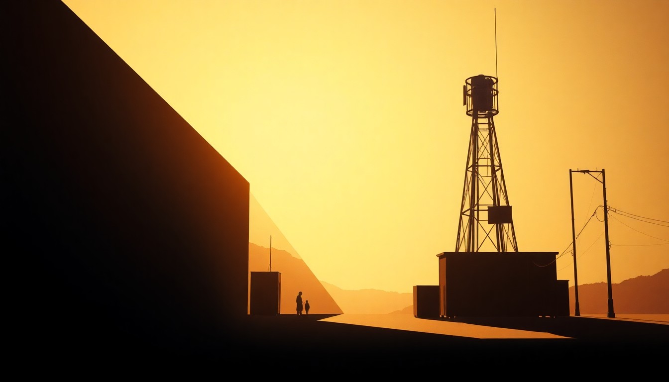 A serene, painterly image of a radio tower or studio space in warm, golden light, conveying the timeless, community-focused spirit of local broadcasting.