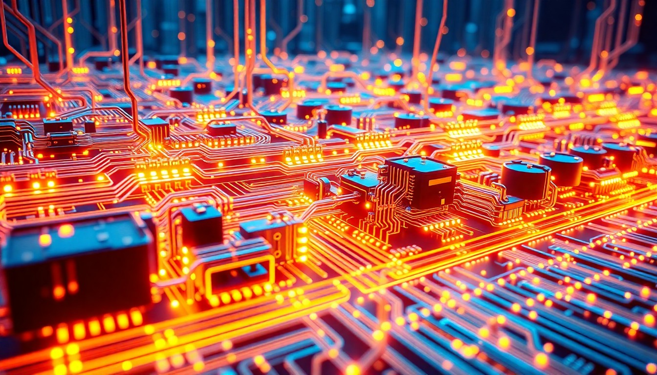 A highly detailed, glowing 3D illustration of a complex AI neural network architecture, with intricate circuits, pulsing neon lights, and a sense of technological power and precision, conceptually representing Moonbounce's advanced AI control platform.