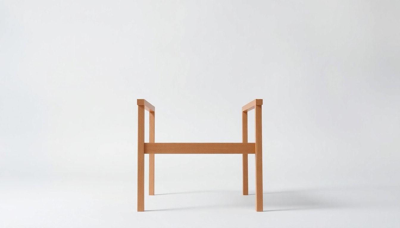 A photorealistic studio still-life photograph featuring a simple, premium wooden chair frame floating on a clean, monochromatic background, conveying a sense of loss and unresolved consumer transactions related to the Value City Furniture bankruptcy.