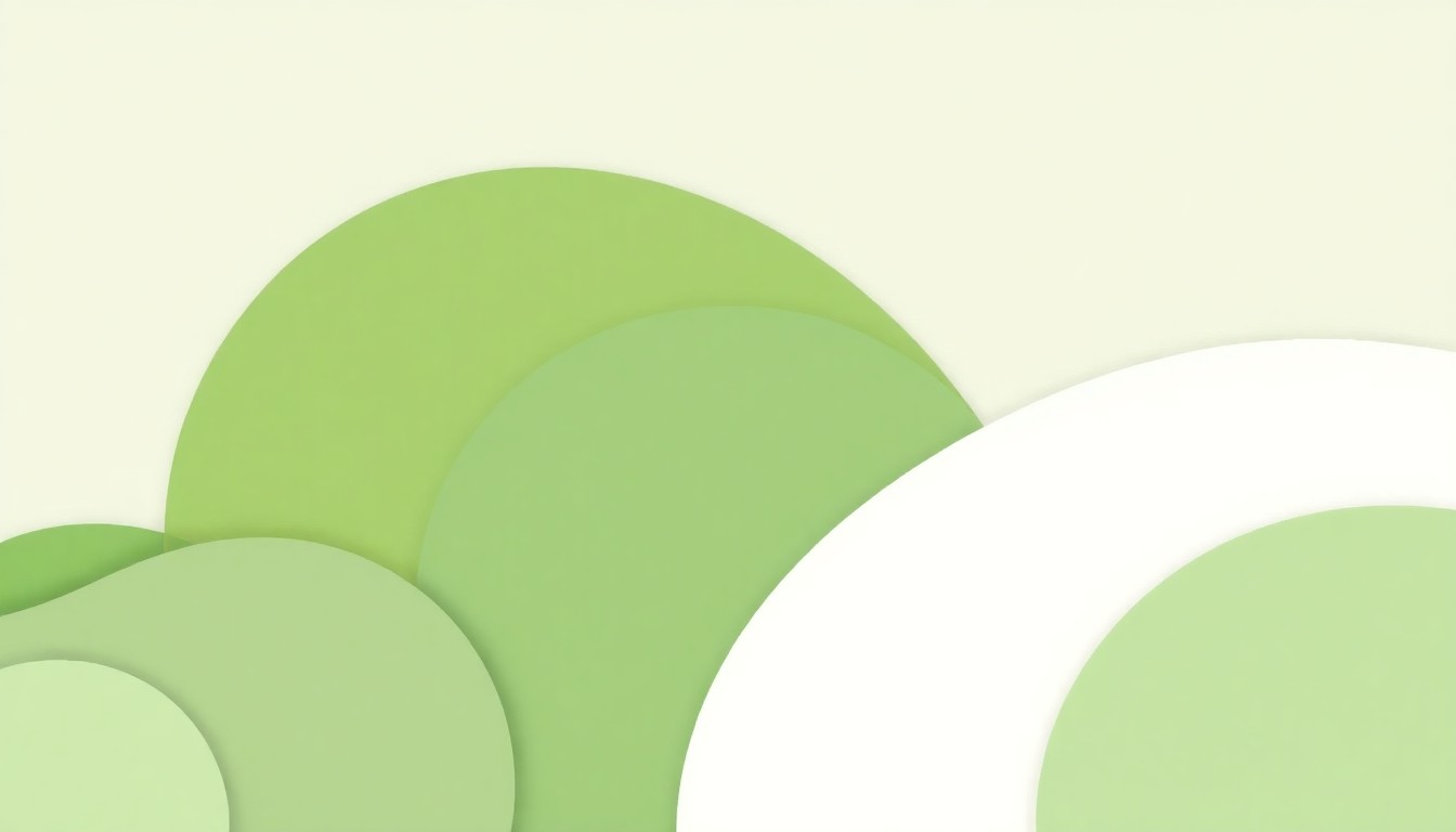 An abstract composition of jagged, overlapping green and gray shapes, conveying the hazy, dreamy quality of she's green's music.