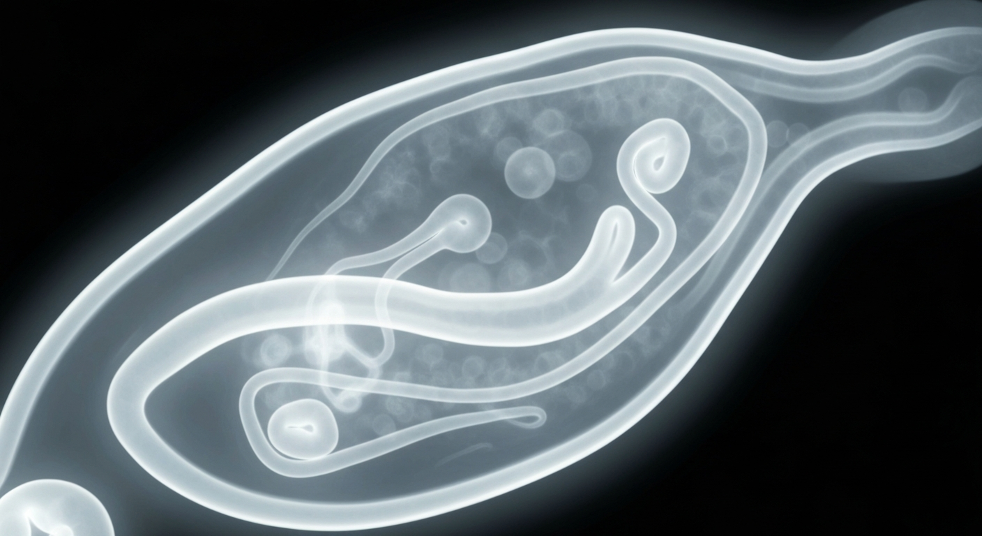 An extreme close-up X-ray image revealing the delicate internal structures of an IVF embryo, conceptually illustrating the fragility and complexity of the fertility treatment process.