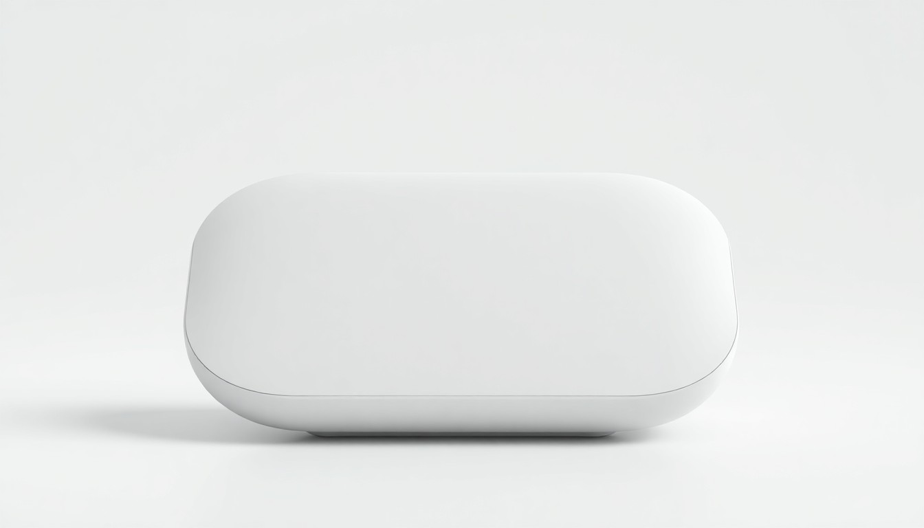 An extreme close-up of a minimalist, matte black digital assistant device with clean lines and subtle metallic accents, conceptually representing the limitations of current AI capabilities in the workplace.