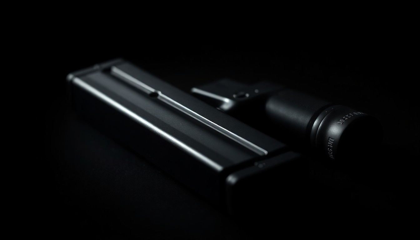 An extreme close-up photograph of a handgun magazine lying on a dark surface, conceptually illustrating the threat of gun violence in a local community.