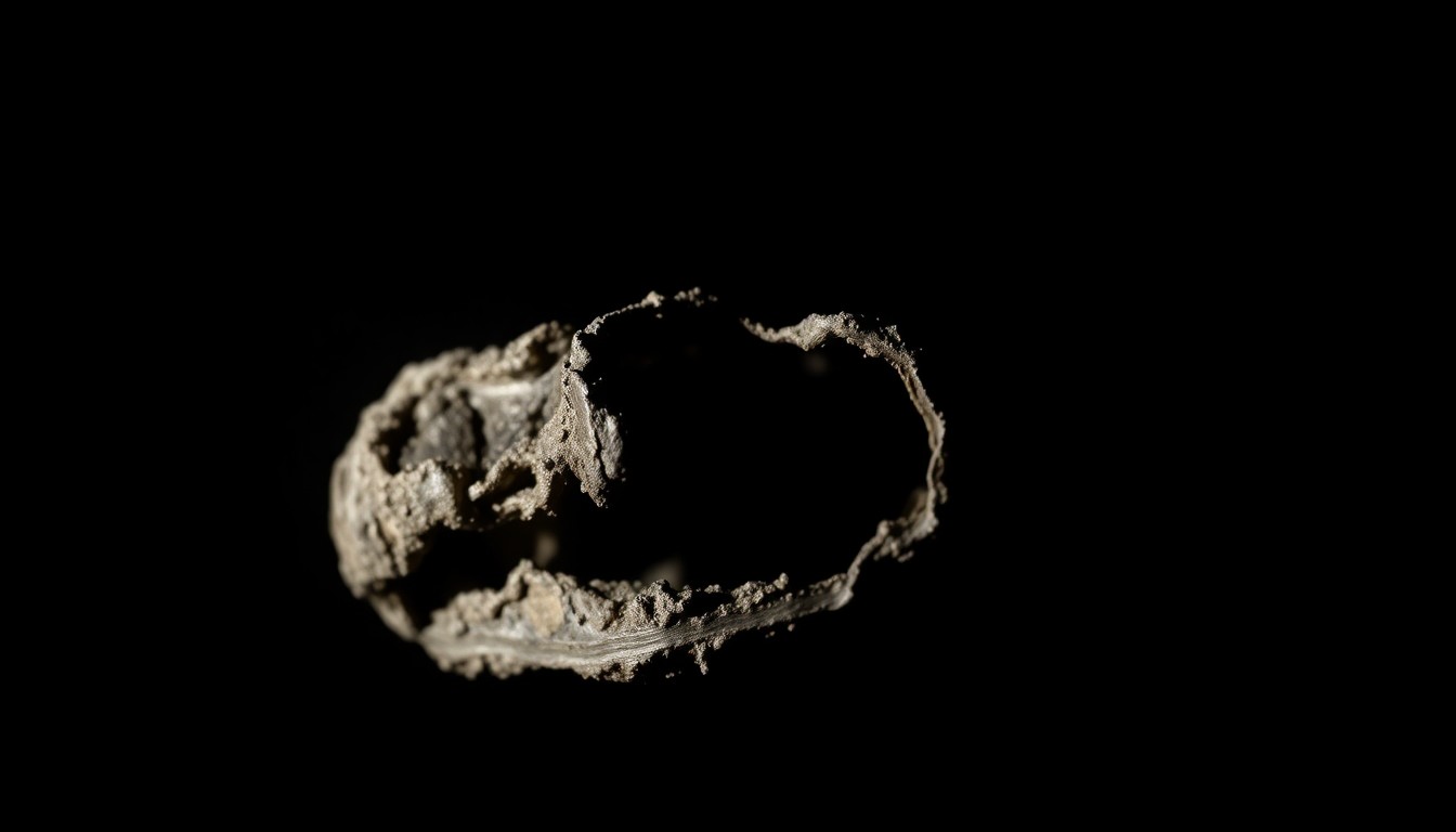 An extreme close-up photograph of a charred, twisted metal object from the housefire, conveying the stark, gritty aftermath of the incident.