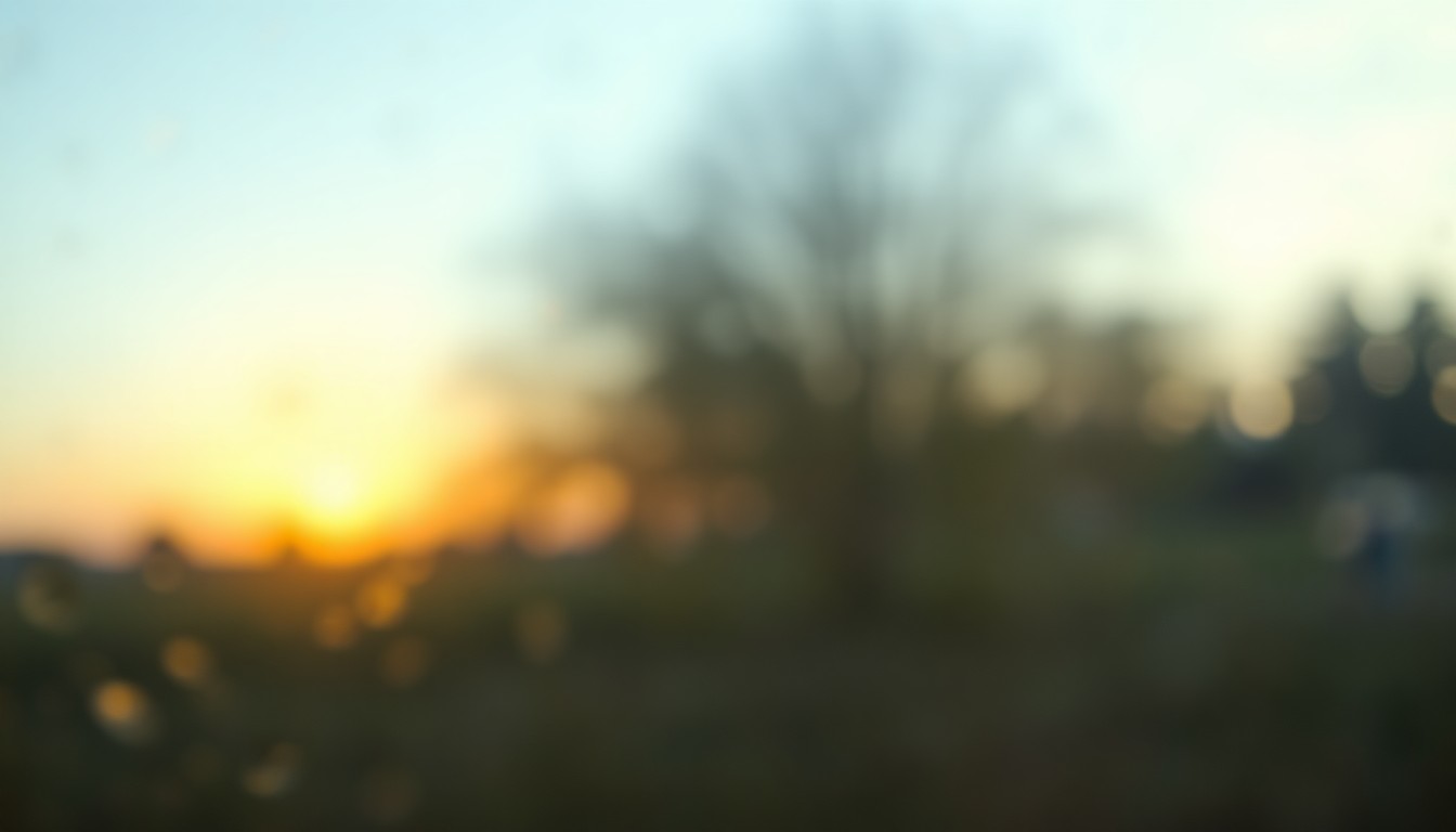 An abstract, hazy photograph composed of blurred, warm-toned shapes and pools of light, evoking the peaceful rural setting and outdoor activities that defined Carl Denis Busbey's life.