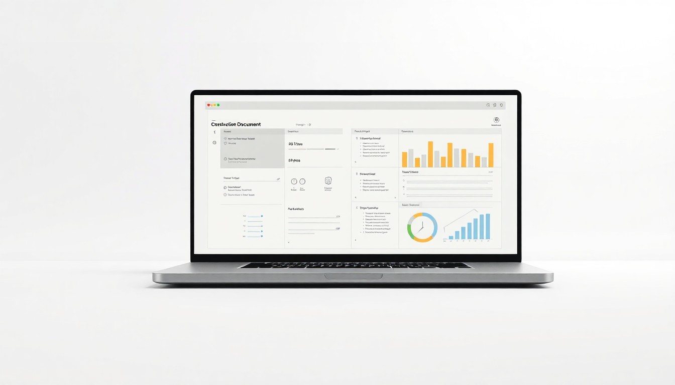 An extreme close-up of a minimalist, high-tech software interface with clean lines and matte surfaces, conceptually representing a construction document analysis tool.