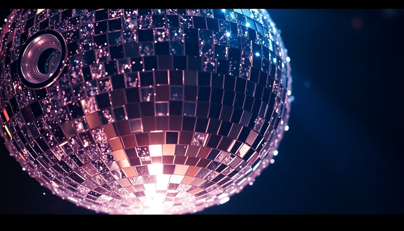 An abstract close-up photograph of shattered glass reflecting dramatic studio lighting, conveying the high-pressure, glamorous world of live concert production.