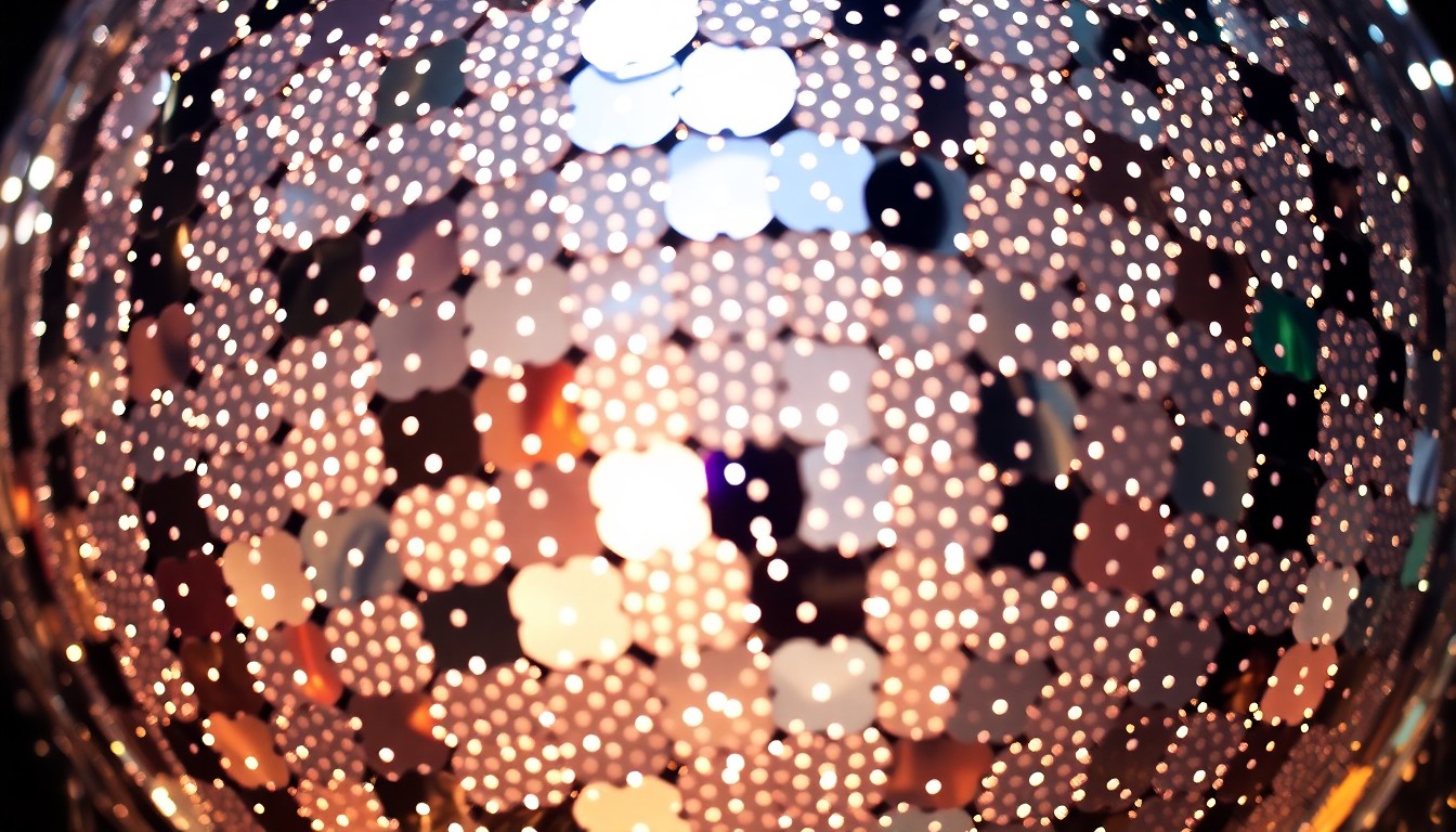 An abstract close-up image of shimmering, sparkling textures in high-contrast studio lighting, conceptually representing the glamour and energy of a new Sting music release.