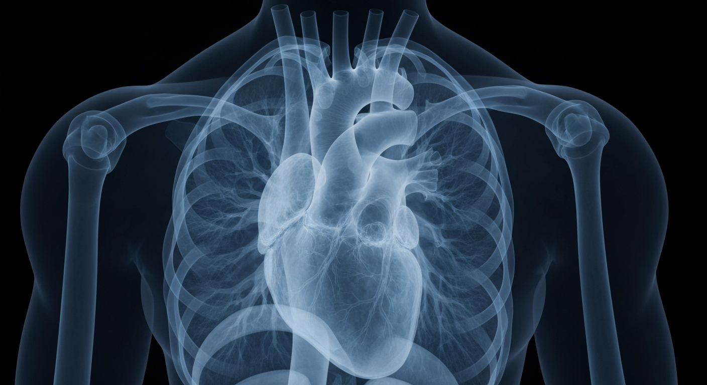 A translucent X-ray photograph showing the intricate structure of a human heart and lungs, conceptually representing the critical importance of organ donation.