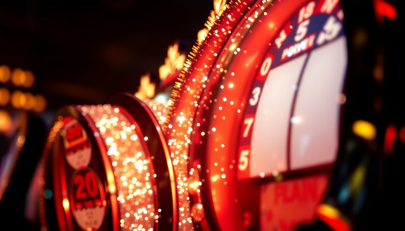 An extreme close-up photograph of the shimmering, glittering reels of a casino slot machine, captured in dramatic high-contrast studio lighting to convey the luxurious, high-stakes allure of Las Vegas gambling.
