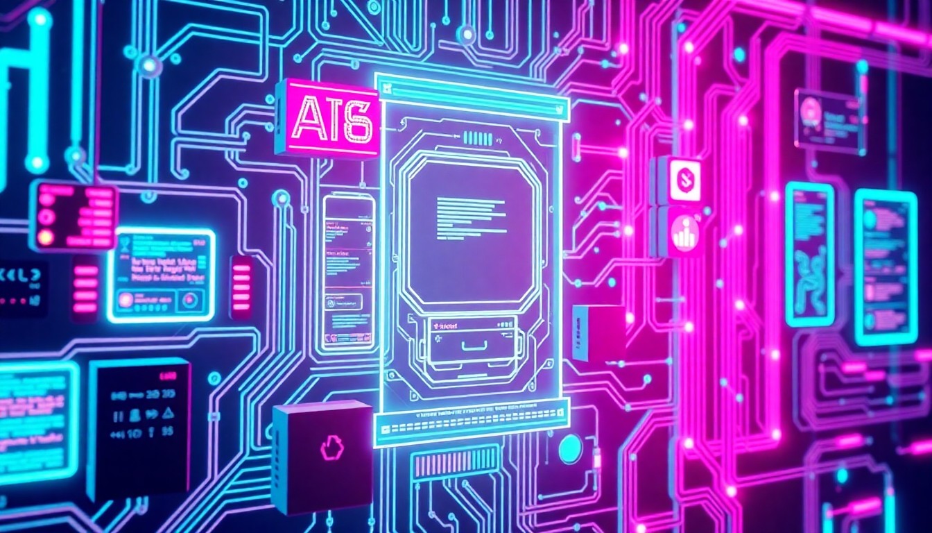 A highly detailed, glowing 3D illustration of an AI-powered chatbot interface, with neon cyan and magenta lights illuminating the complex digital infrastructure, conceptually representing the power and risks of advanced conversational AI technology.