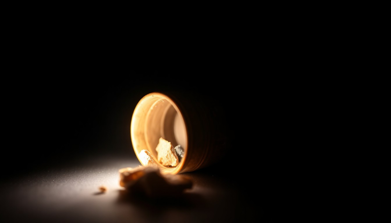 An extreme close-up photograph of a spent shell casing or bullet fragment, lit by a harsh, direct camera flash against a pitch-black background, conveying the gritty, investigative nature of the police department's efforts to address gun crime in Roanoke.
