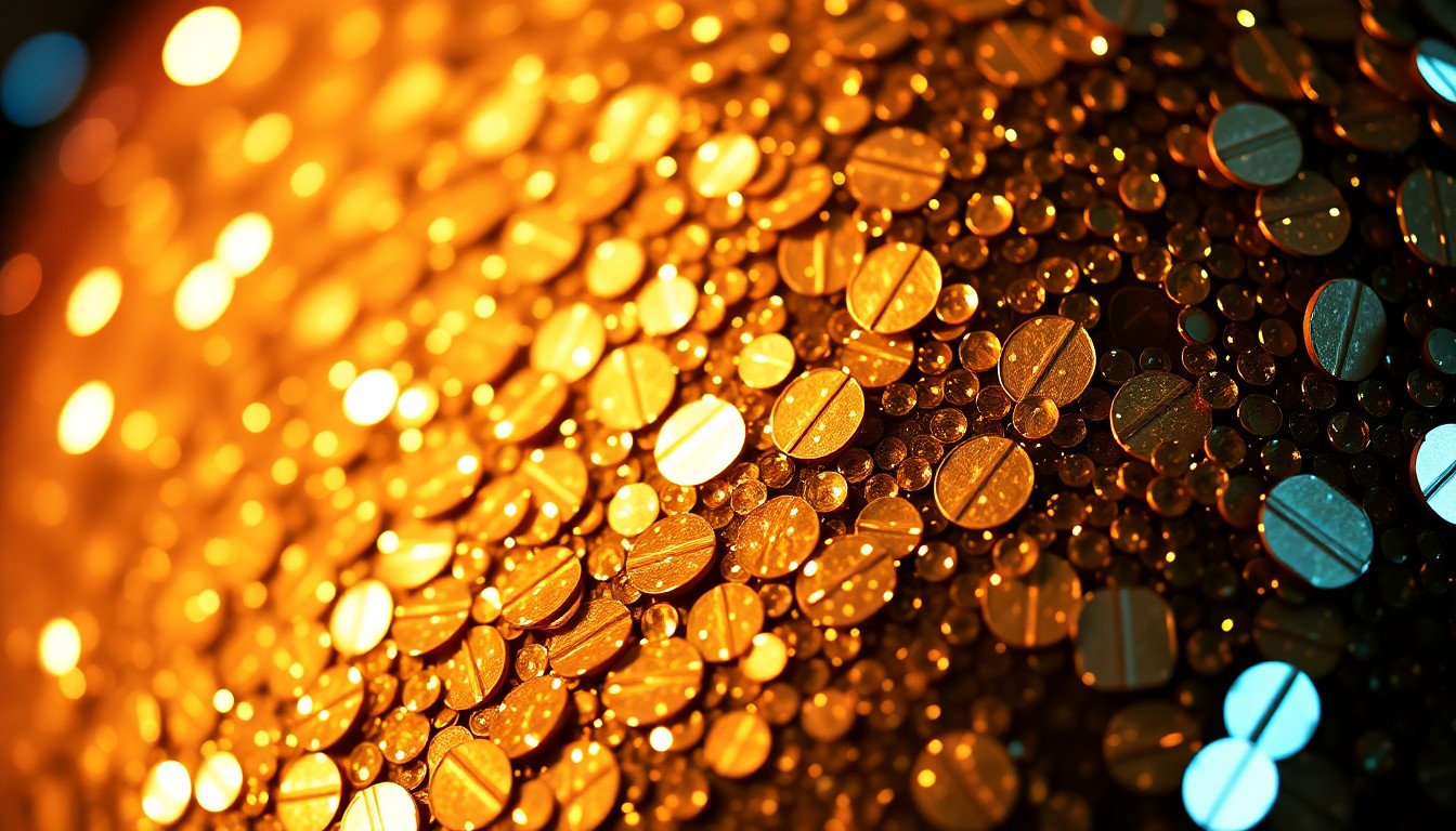 An extreme close-up photograph of glittering sequins and shimmering disco ball textures in high-contrast studio lighting, conceptually representing the glamour and star power of the music industry.