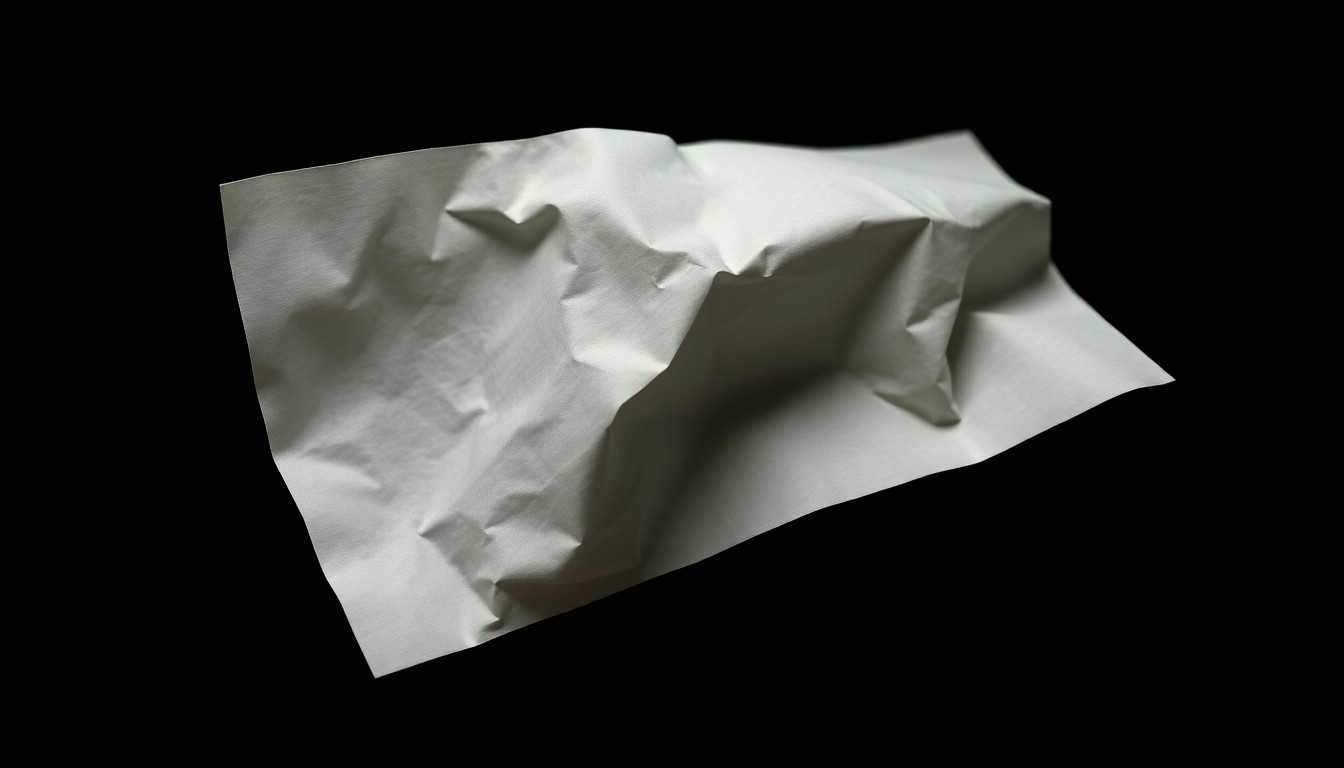 An extreme close-up photograph of a crumpled bank document, conceptually illustrating the forgery attempt at the local credit union.