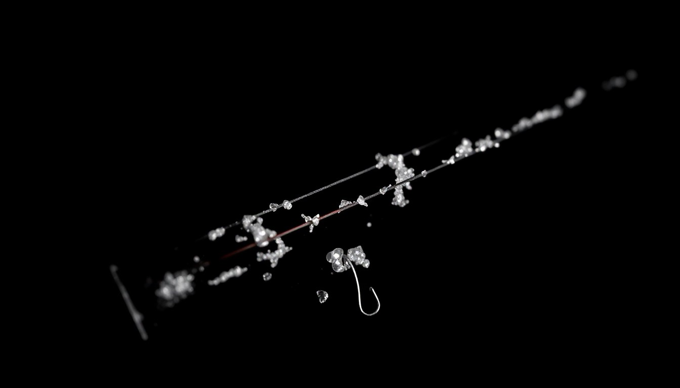 An abstract close-up photograph of a shattered, glittering violin string against a dark background, conveying the loss of a musical icon through high-contrast lighting and textural detail.