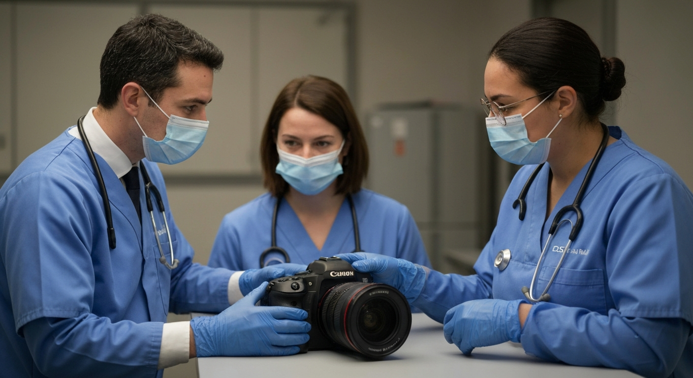 A minimalist design in the style of Keith Haring where a stethoscope is defined entirely by vibrant neon lines against a dark background, emphasizing the shape and energy of public health work.