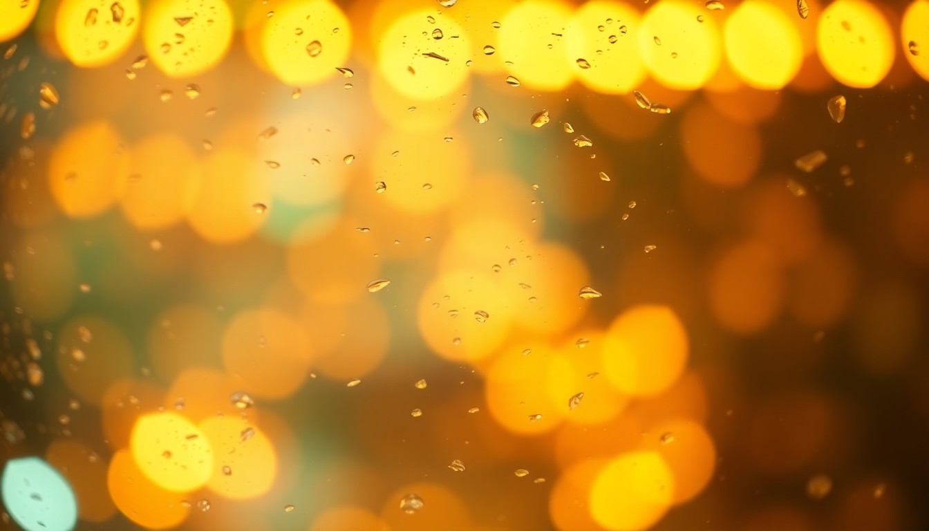 An abstract, impressionistic photograph of blurred, overlapping orbs of warm yellow, orange, and green light, evoking the excitement and anticipation of a state lottery drawing.