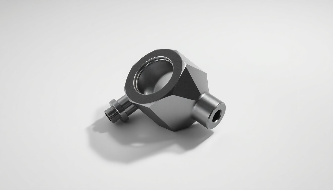 A photorealistic studio photograph of a highly polished, geometric metal oil pump jack component resting on a clean, monochromatic background, using dramatic lighting and shadows to conceptually represent the energy markets and corporate finance.