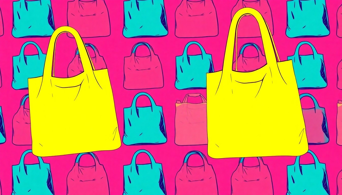 A highly stylized, abstract grid of brightly colored, silkscreened images of various organic produce items and natural health products, conceptually representing the diverse offerings and community-focused mission of Rainbow Grocery Cooperative.