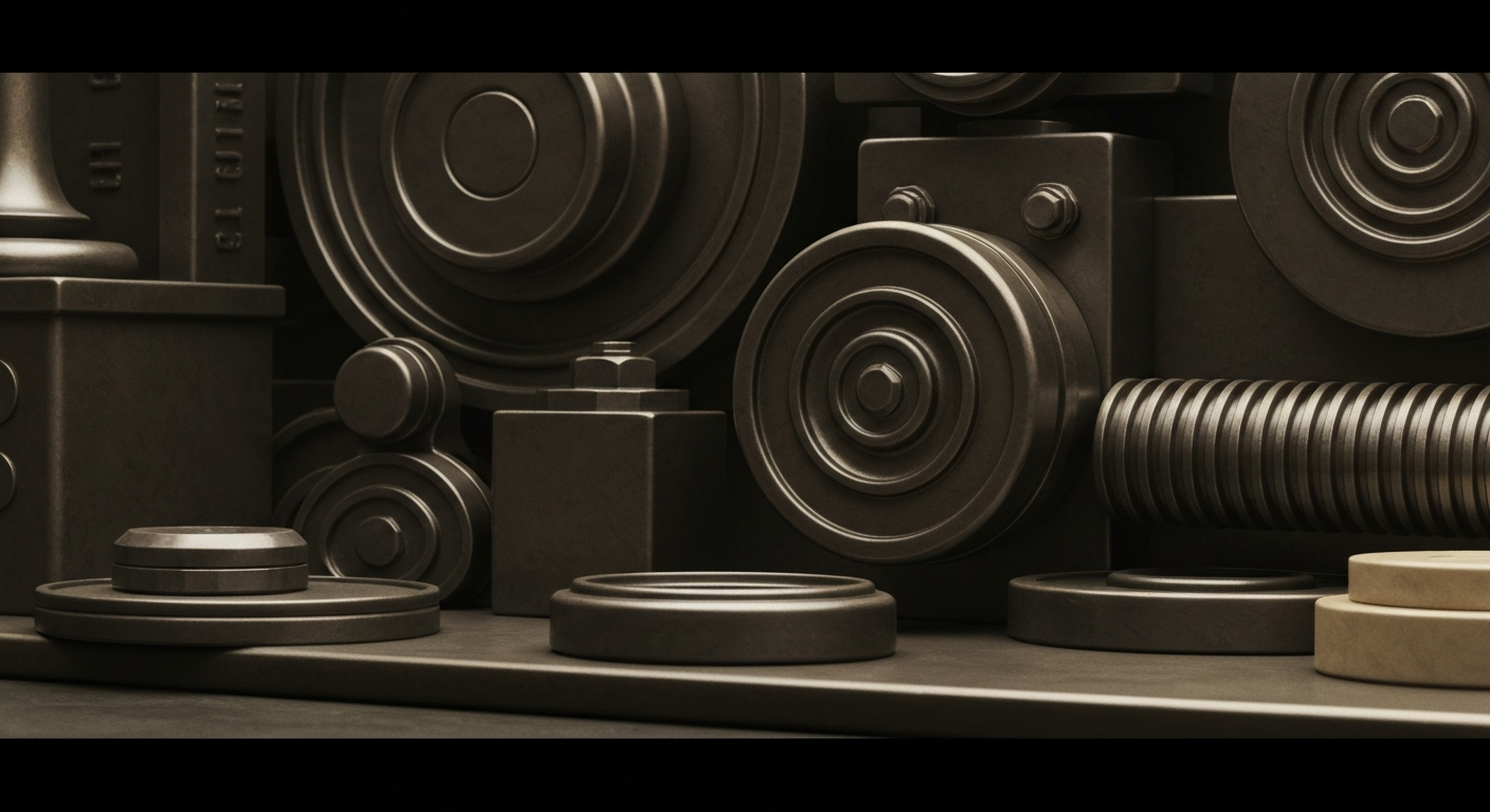 An extreme close-up of intricate, industrial-scale banking equipment and mechanisms, conveying the complex financial infrastructure and institutional wealth management at the heart of this story.