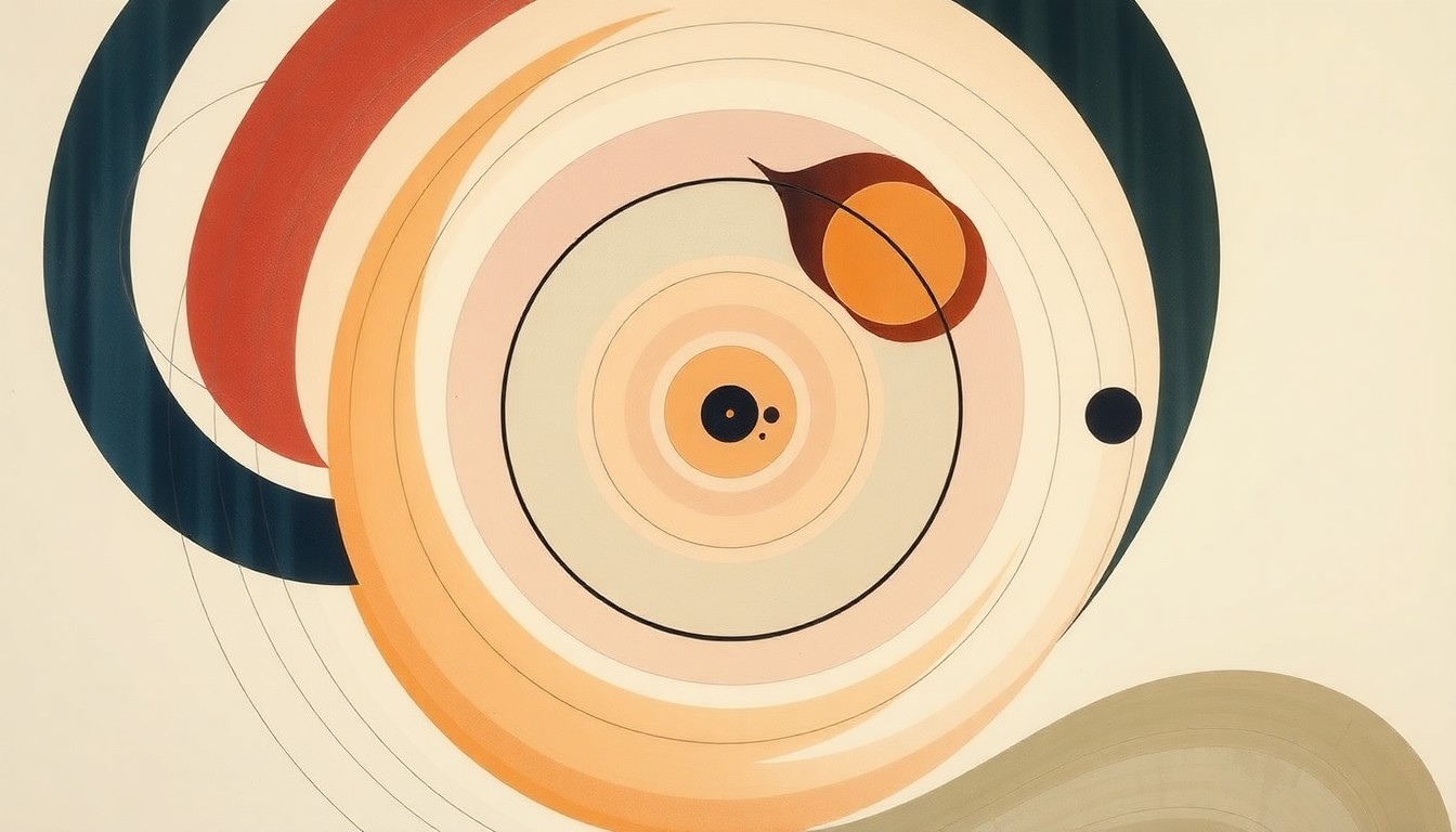 An abstract, geometric illustration in soft blues, greens, and grays, depicting the intricate inner workings of the creatinine sensor through sweeping arcs, concentric circles, and precise botanical spirals, conveying the structural complexity and order of the device.