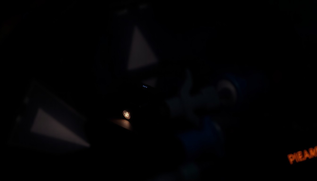 An extreme close-up of a shattered car sensor lens reflecting a faint red light, conceptually illustrating the reckless pursuit that led to the abandonment of children.