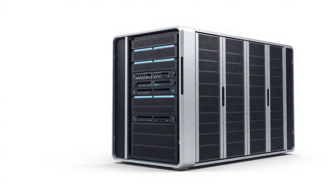 An extreme close-up of a glossy, metallic data storage device with clean geometric lines and subtle accents, conceptually representing the failed data center project in Lewiston.