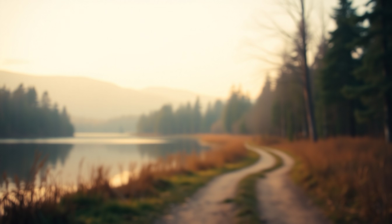 An extremely abstracted, out-of-focus photograph in soft pools of warm color and light, depicting a serene outdoor scene that captures the tranquility and natural beauty Rawlins enjoyed in his retirement.