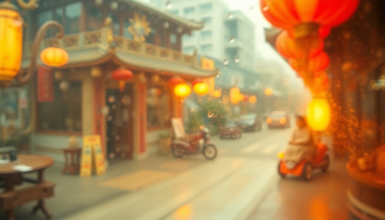 An abstract, impressionistic scene of blurred, overlapping shapes and textures in warm, earthy tones, conveying a sense of cultural fusion and artistic exchange.