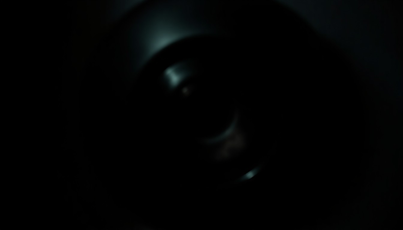 An extreme close-up photograph of a doorbell camera lens, partially obscured by a dark shadow, conveying the sense of mystery and unease surrounding Nancy Guthrie's disappearance.