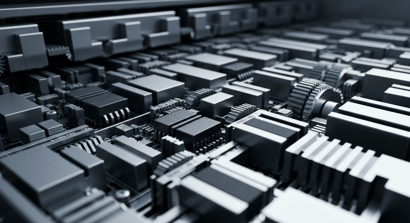 An extreme close-up of the intricate inner mechanisms of a high-speed payment processing machine, conceptually representing the scale and complexity of the modern payments infrastructure.