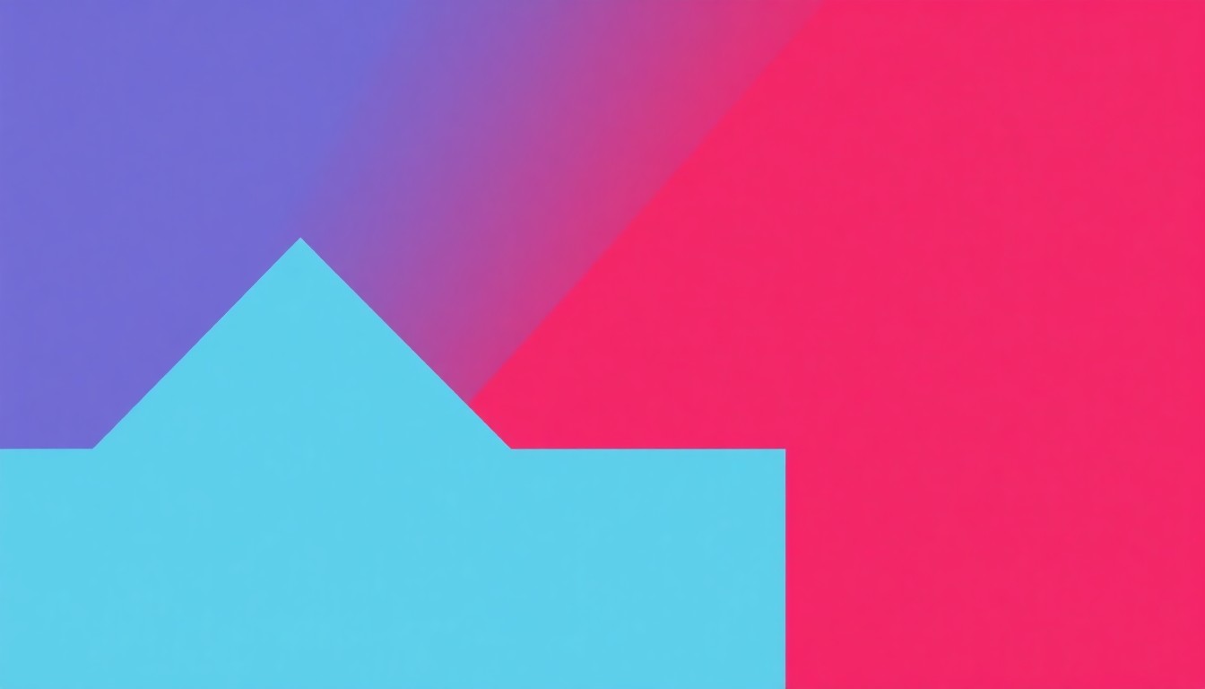 A geometric abstract illustration using bold shapes and primary colors to conceptually represent the economic forces impacting job security, retirement planning, and major life decisions for American workers.