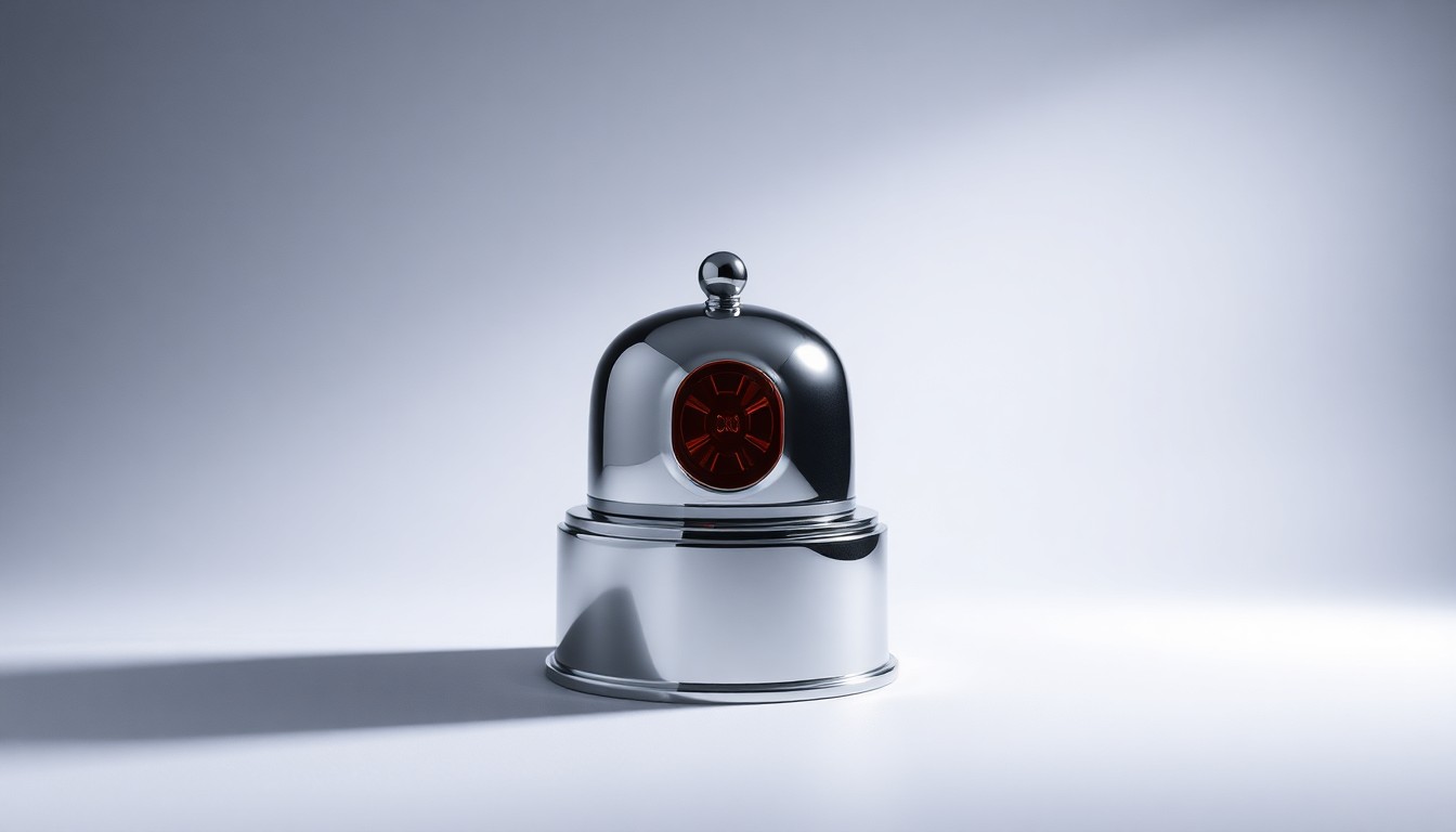 A close-up photograph of a shiny, chrome-plated fire truck siren against a clean, monochromatic background, conceptually representing the corporate strategy and financial implications behind the alleged price-fixing scheme.