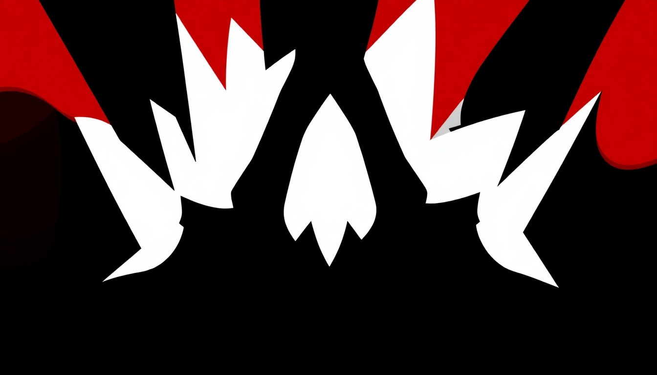 A bold, abstract illustration featuring a striking black silhouette of a woman's profile against a bright red background, conceptually representing the comeback of a classic 'American Horror Story' character.