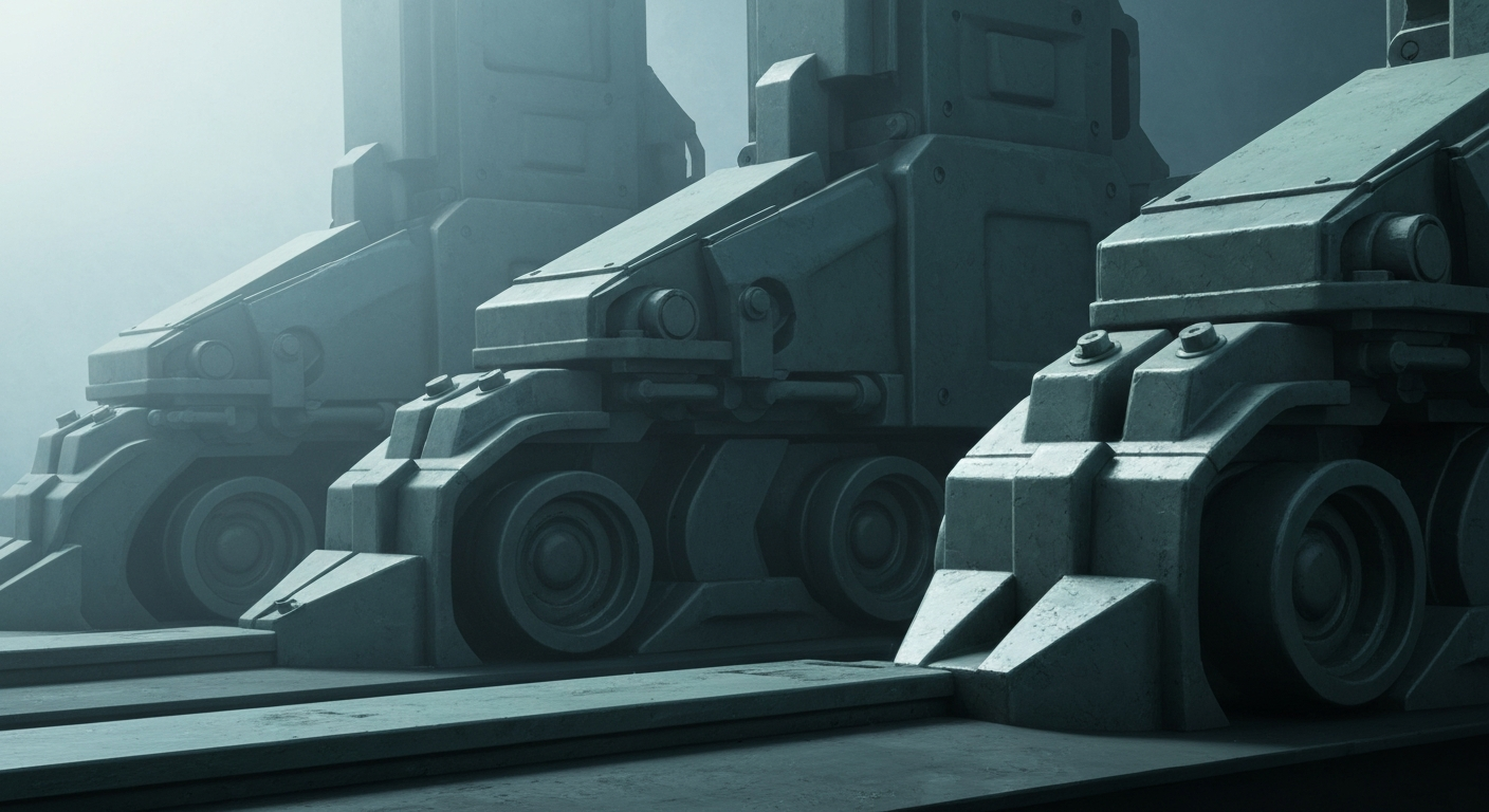 An extreme close-up of intricate, metallic banking machinery and mechanisms, conceptually representing the institutional power and security of financial services.