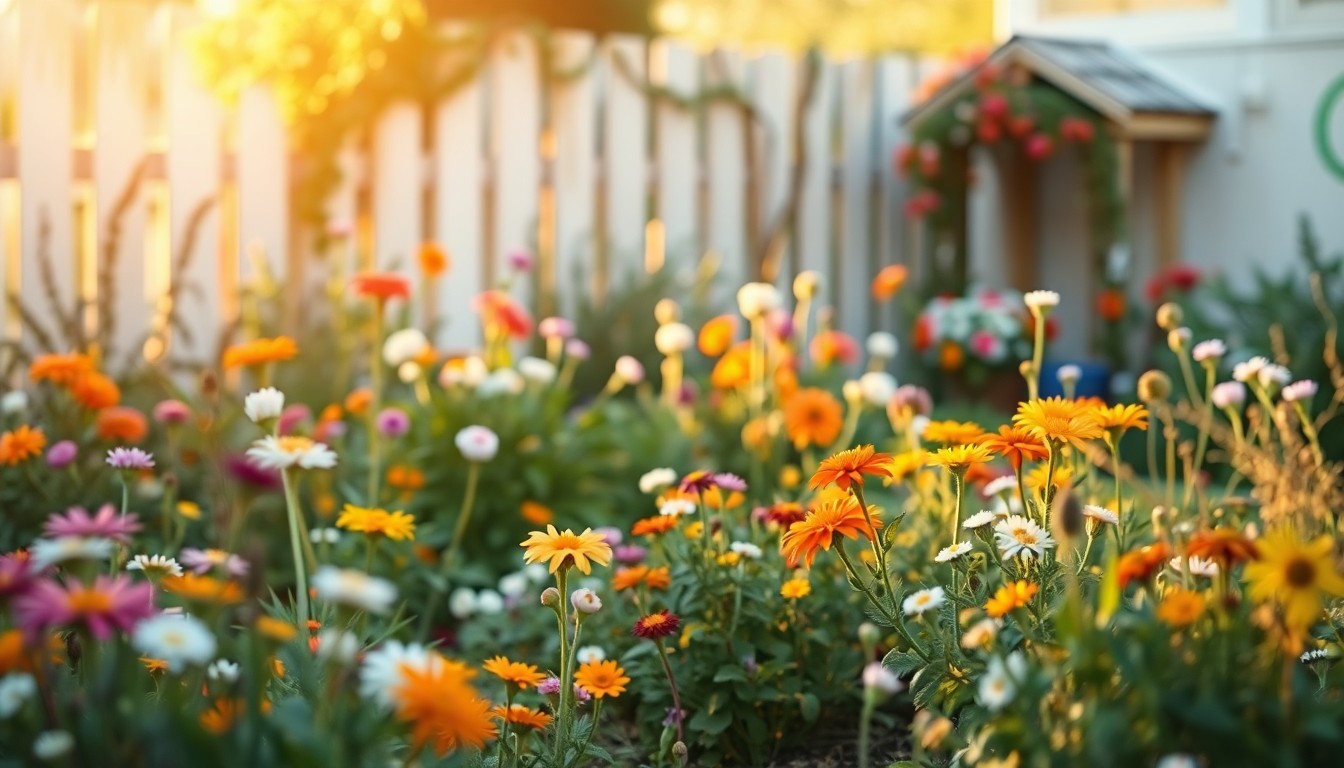 A softly focused, impressionistic photograph of a lush garden filled with colorful flowers, capturing the tranquil and natural setting that was important to Donna Jean Van Ramshorst.