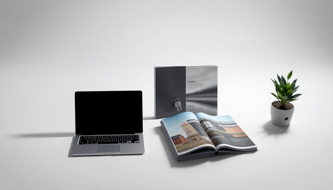 A high-end, minimalist studio still life featuring a collection of polished, premium objects arranged to symbolize the various aspects of professional short-term rental management in the Hudson Valley, conveying the refined, strategic nature of modern vacation rental stewardship.