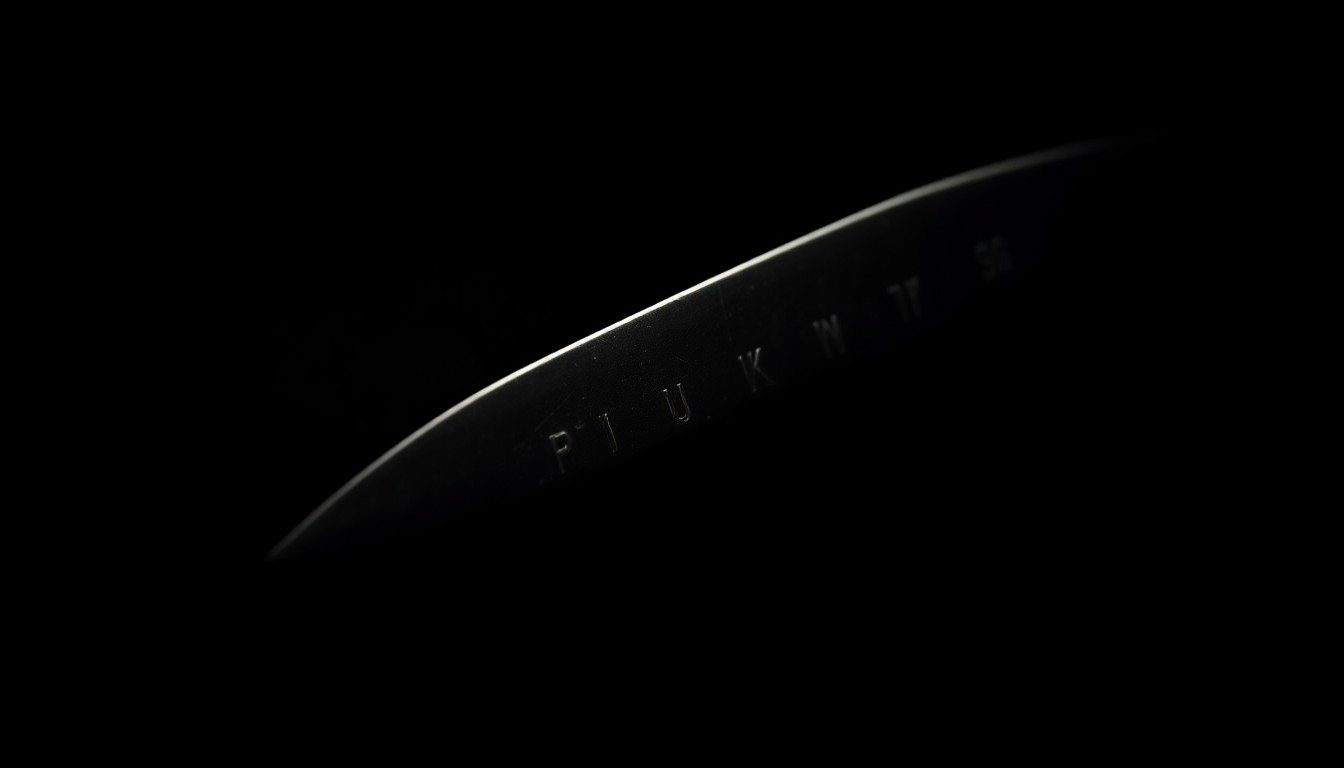 An extreme close-up photograph of a sharpened metal object, such as a makeshift prison shank or knife, lit by a harsh, direct camera flash against a pitch-black background, conceptually illustrating the threat of inmate violence within the correctional system.